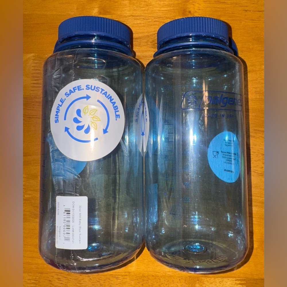 Nalgene Water Bottle - Wide Mouth Baby Blue Sustain (2 pack)
